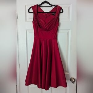Trashy Diva Red Satin 50's Rockabilly Dress